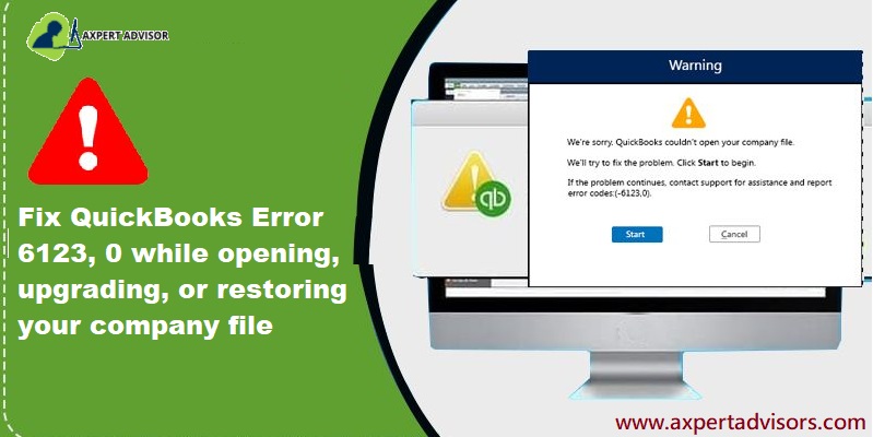 How to Fix QuickBooks Error -6123,0 while opening, upgrading, or restoring your company file - Featuring Image