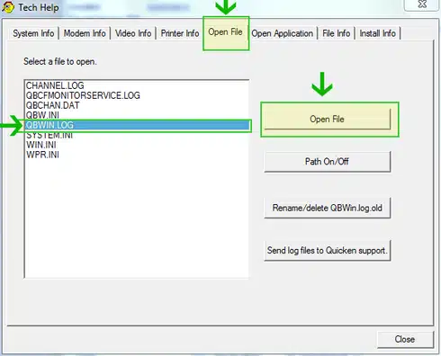 qbwin.log file - Image