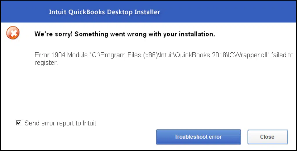 QuickBooks Error Code 1904 - Image