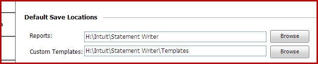Default save location