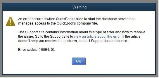 QuickBooks Error Code 6094 - Image