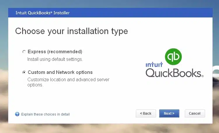 Reinstalling the database server manager for QuickBooks - Image