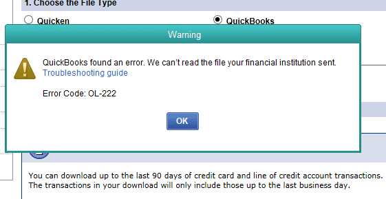 QuickBooks Error Code OL-222 on Windows - Image